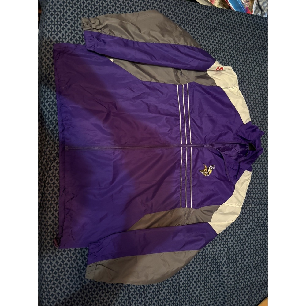 Minnesota Vikings Reebok Purple XL Full Zip Polyester Windbreaker